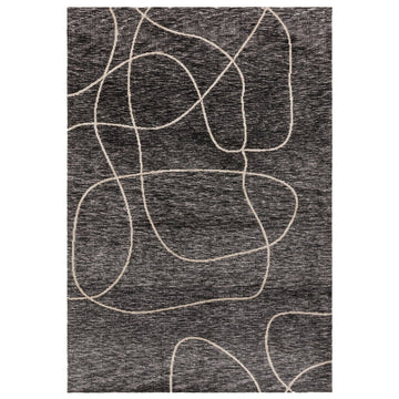 Mason Linear Modern Abstract Super Soft Carved Hi-Low Rib Textured Black/Grey/Cream Rug-Asiatic Carpets-Rug Love - The Most Loved Rug Store